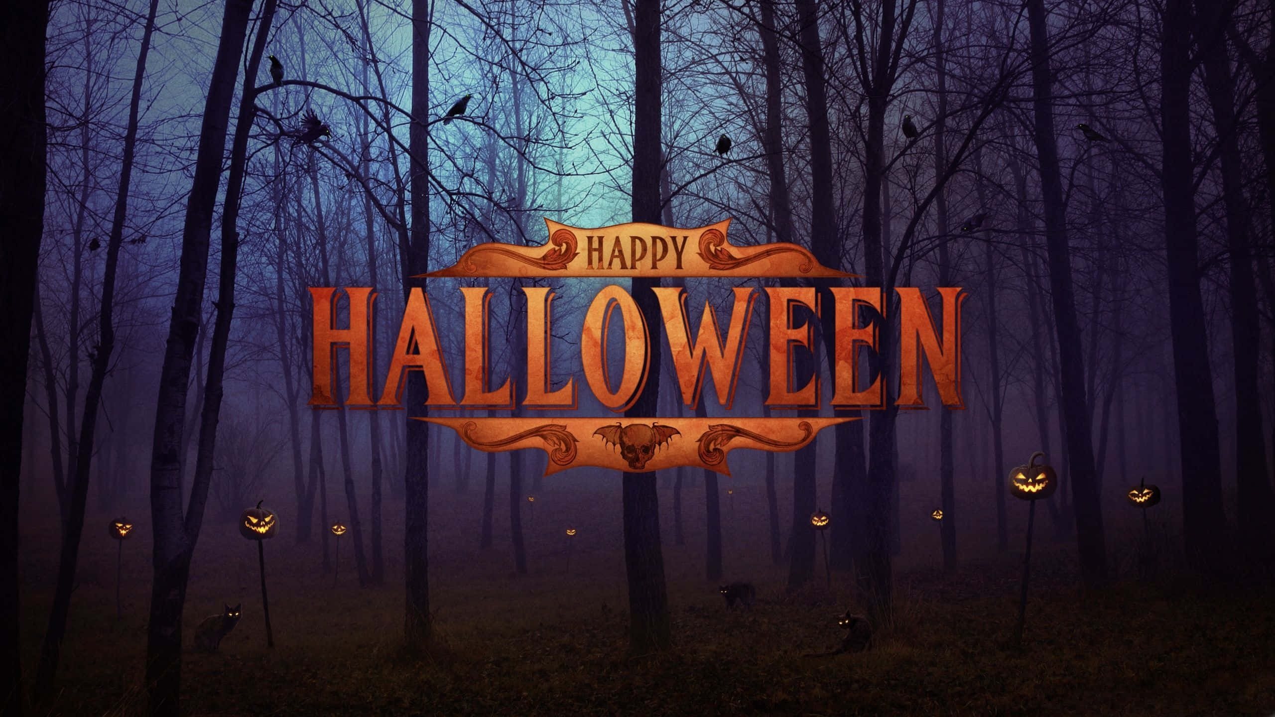 Skummelt halloween skogbilde Bakgrunner