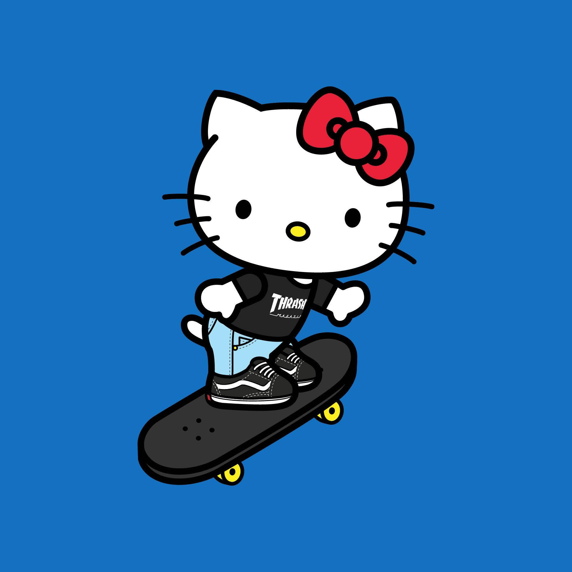 Skøytegående tegneseriefigur Hello Kitty PFP Bakgrunner