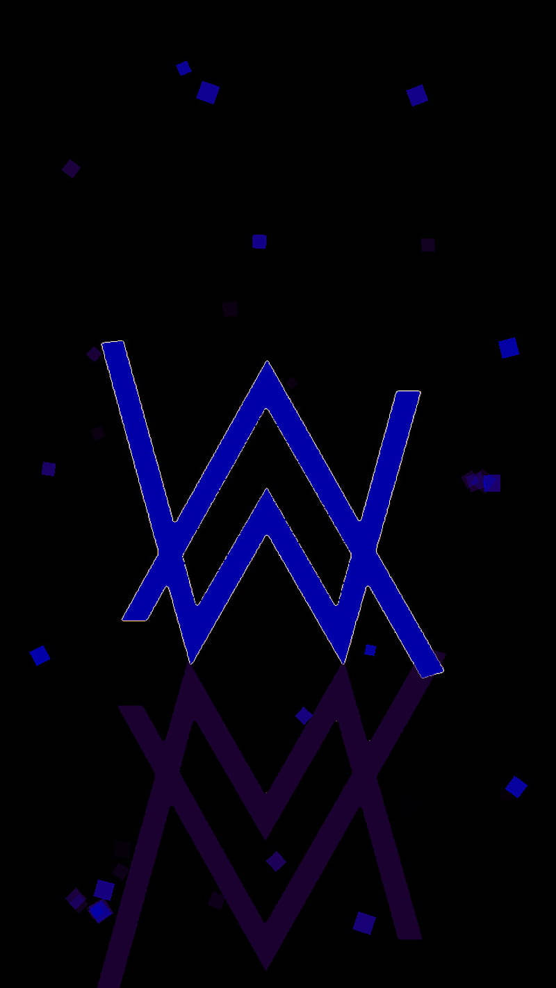 Slående blå og svart Alan Walker-logo Bakgrunner