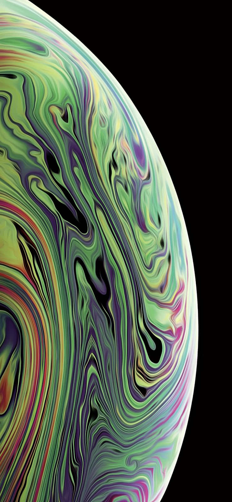 Slående flerfarget planetbakgrunn på Apple iPhone X MAX Bakgrunner