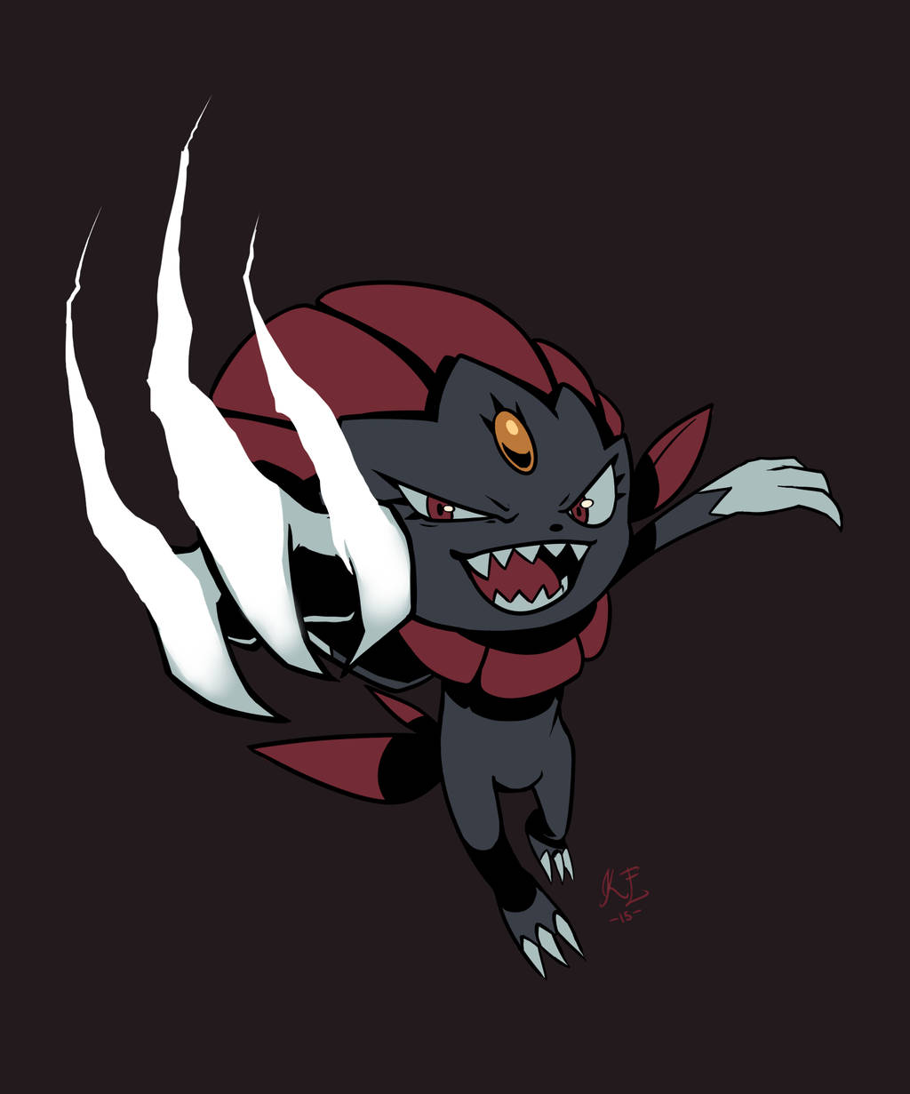 Slem Weavile som angriper Bakgrunner