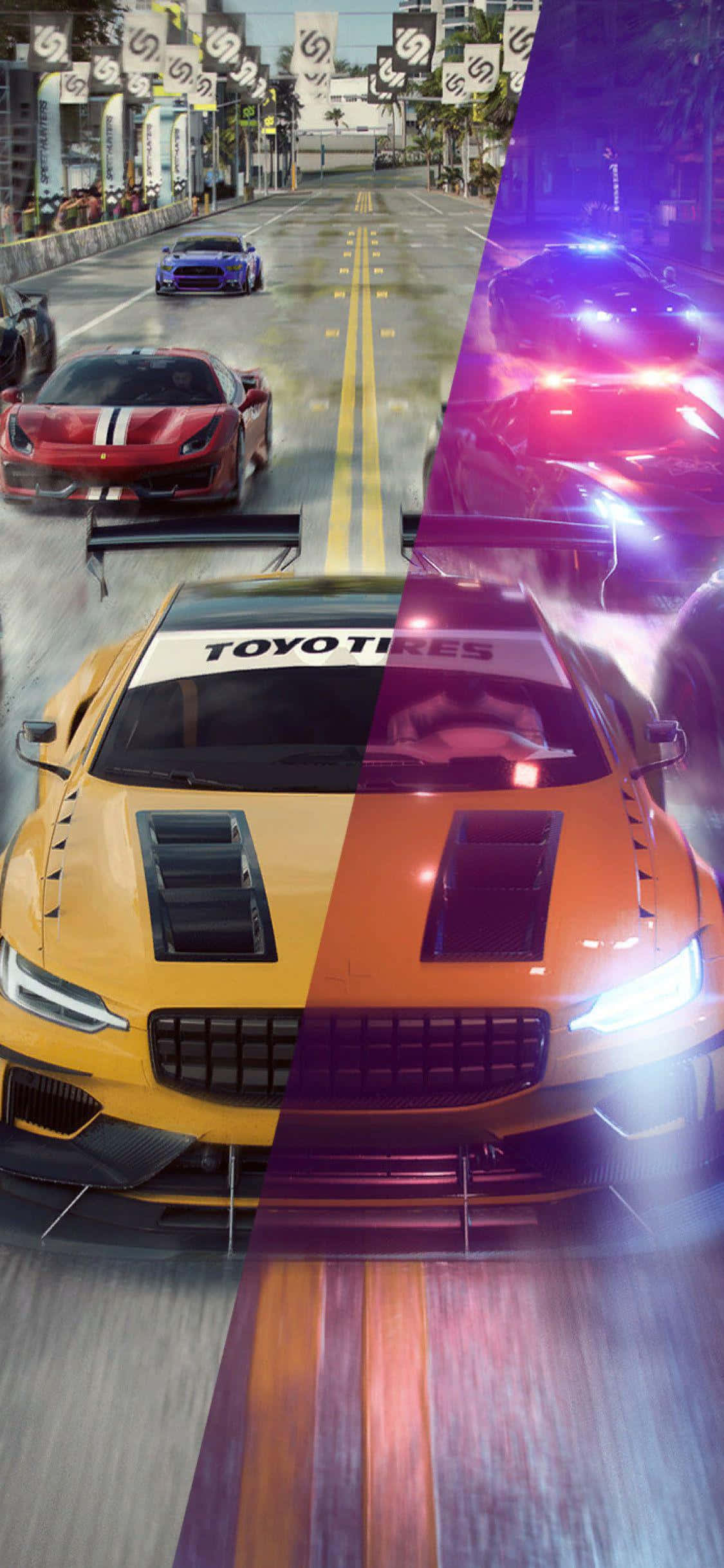Slipp løs fartsdemonen - Få Need for Speed Heat på iPhone Xs Bakgrunner
