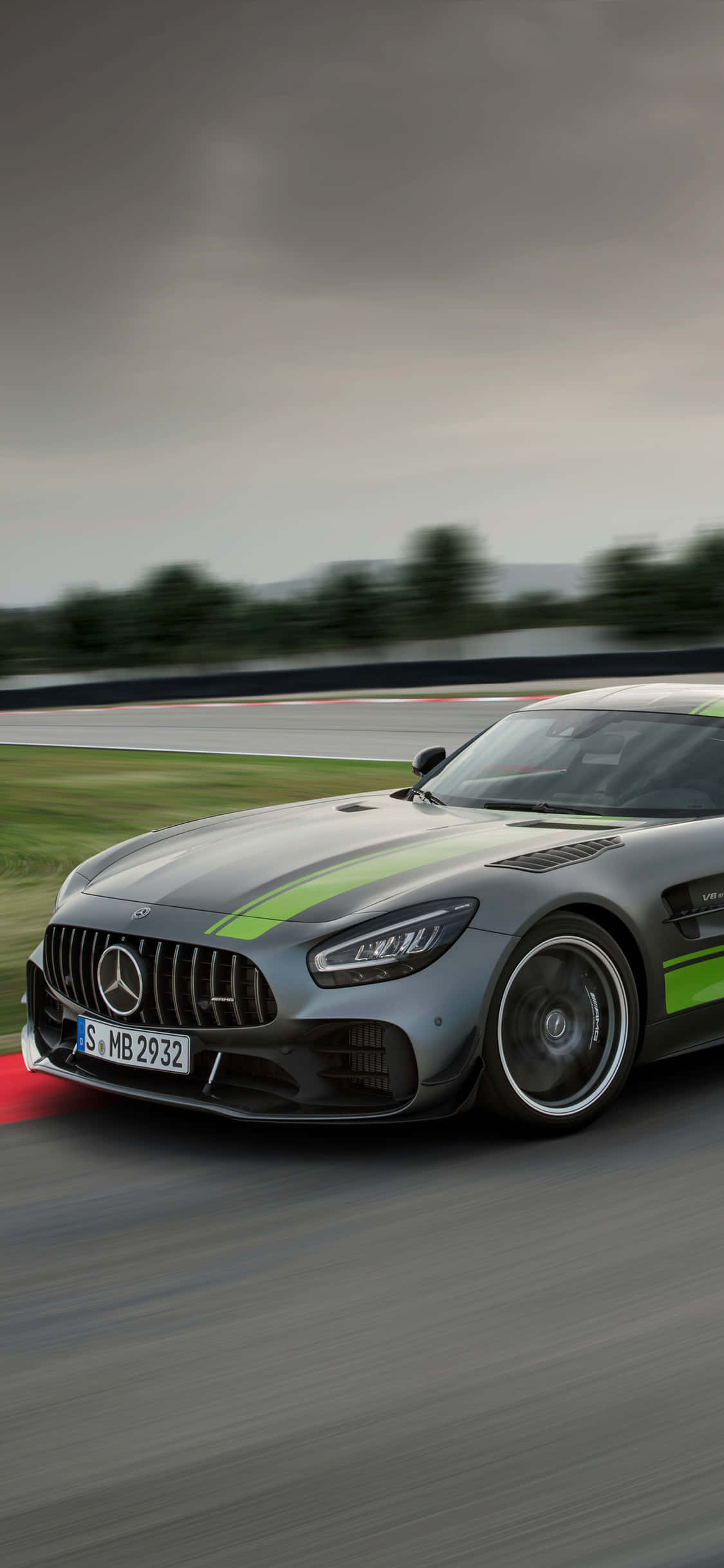 Sølv Grønn iPhone Xs Mercedes Amg Bakgrunn Bakgrunner