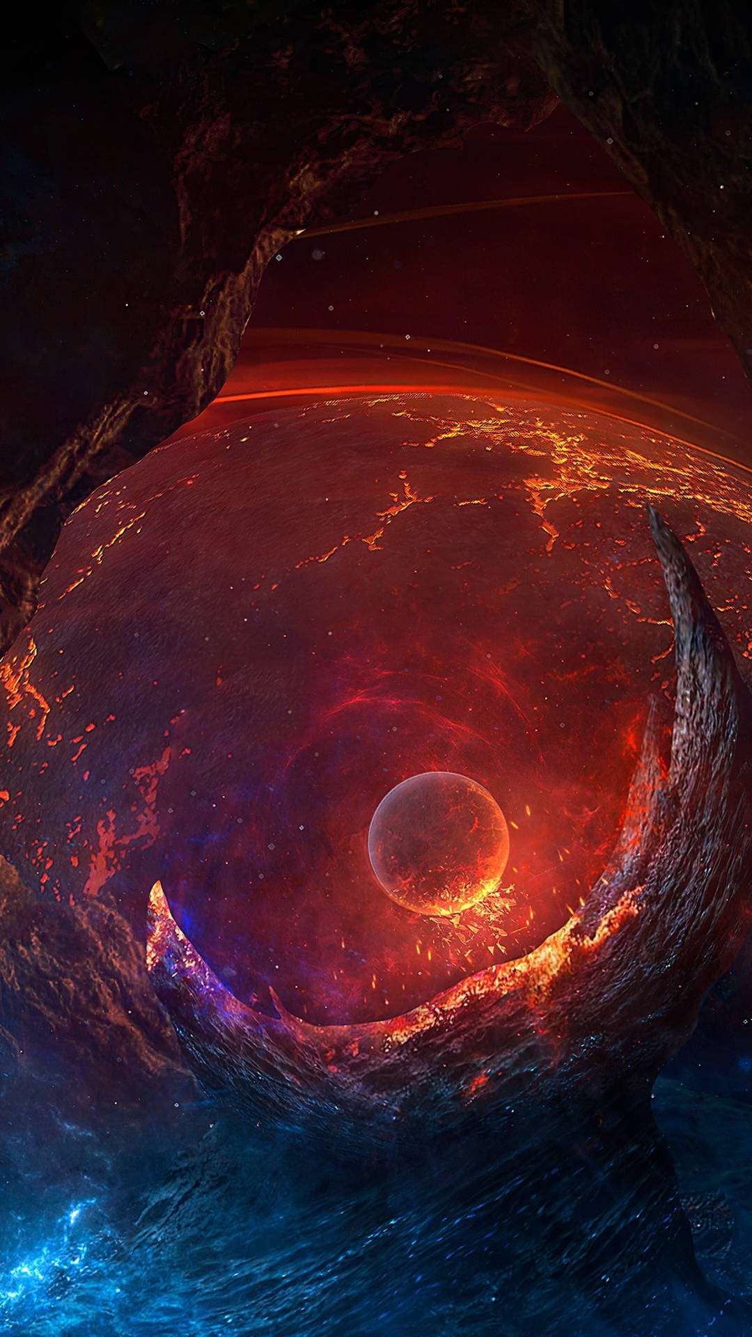 Smeltende planet i verdensrommet 4k telefon