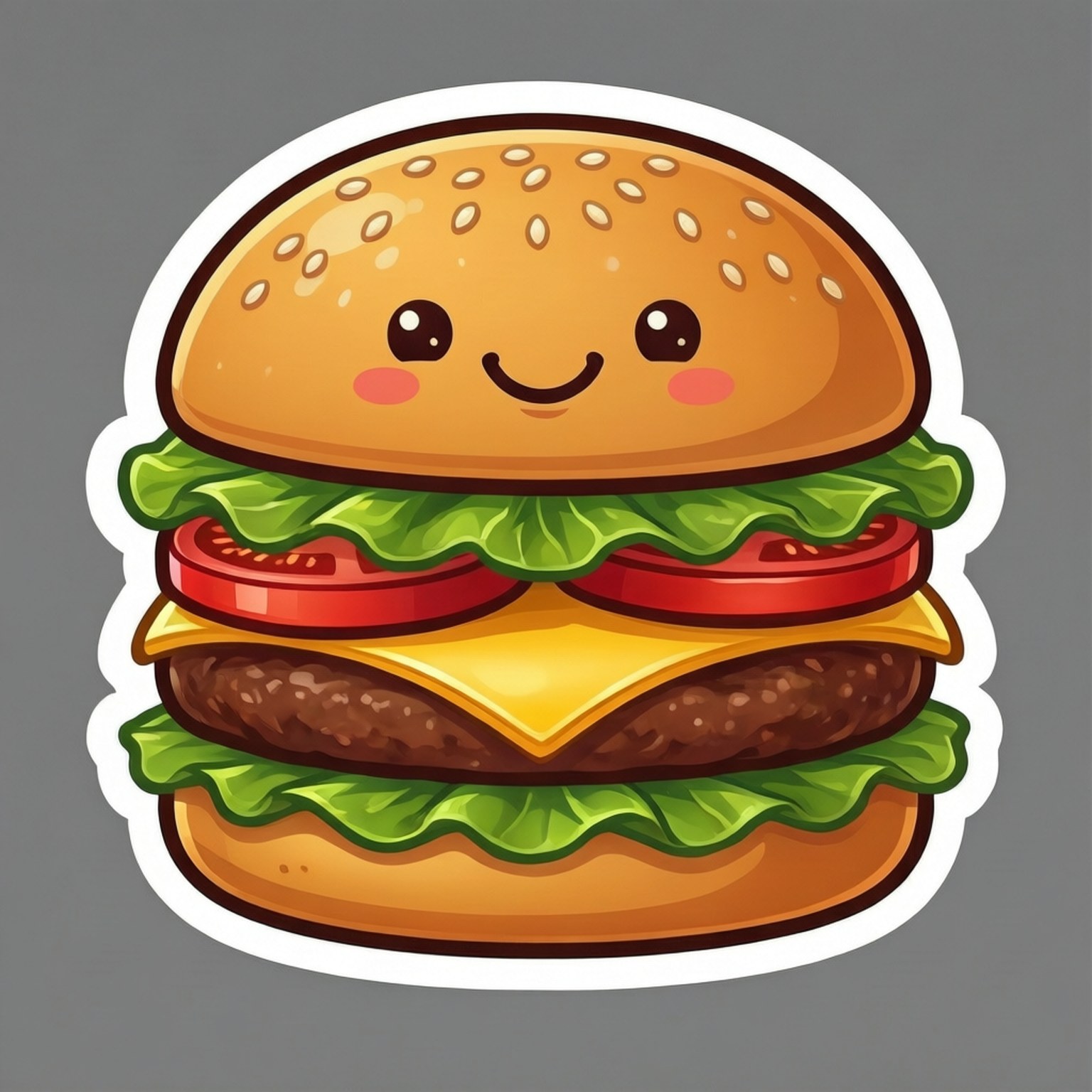 Smilende Burger Klistremerke Bakgrunner