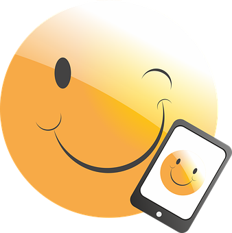 Smilende emoji-mobilkonsept Bakgrunner