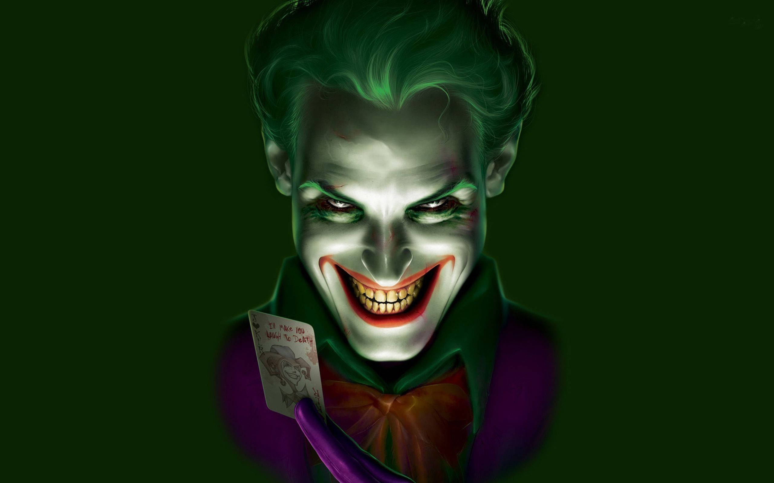 Smilende Joker Med Grønt Hår Bakgrunner