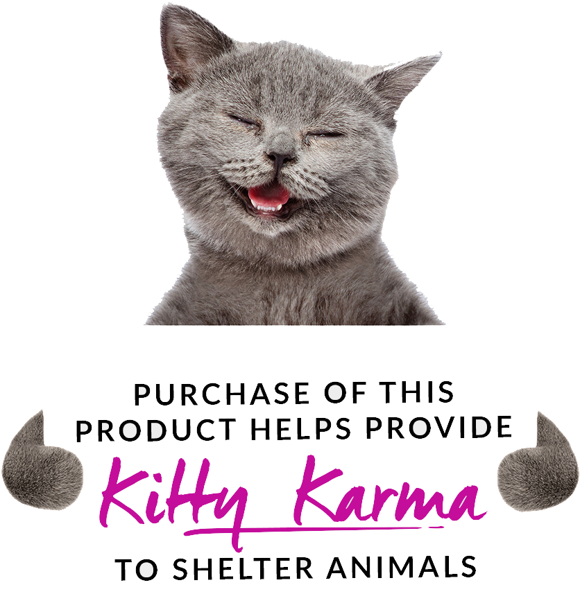 Smilende katt Kitty Karma-annonse Bakgrunner