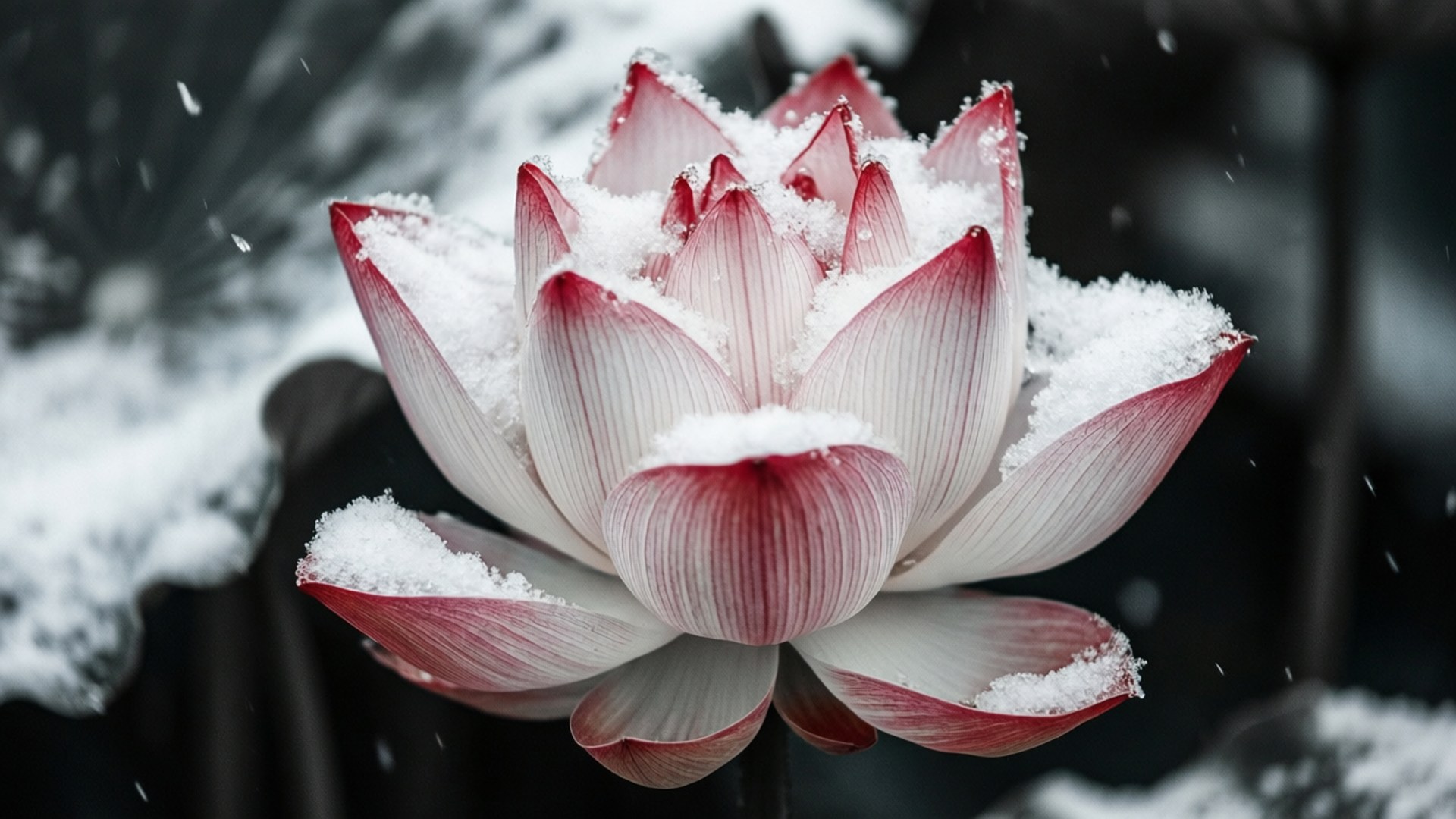 Snødekt lotus Bakgrunner