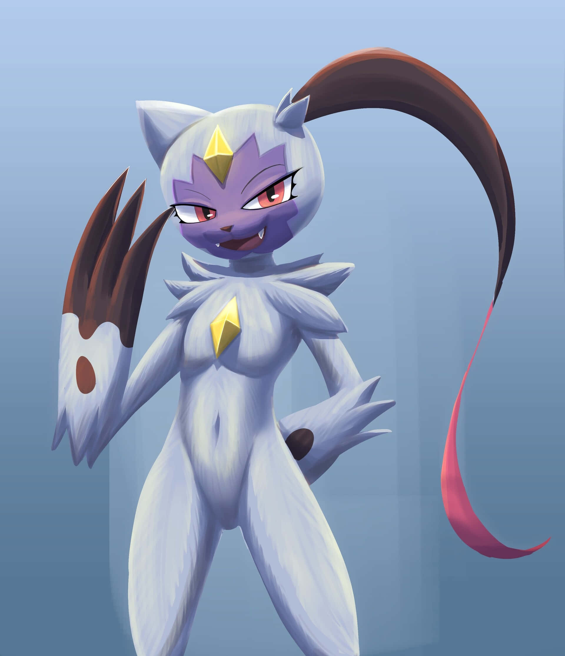 Sneasler Pokemon som gjør salutthilsen Bakgrunner