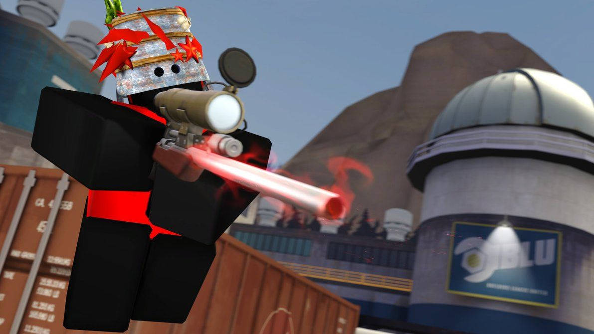 HD-kvalitets bakgrunnsbilde av snikskytteravatar i Roblox.