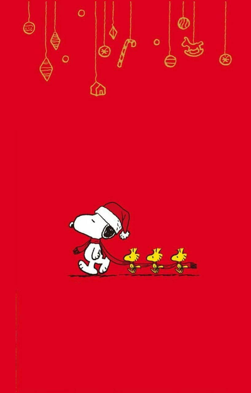 Snoopy jul rødt skjerf Bakgrunner