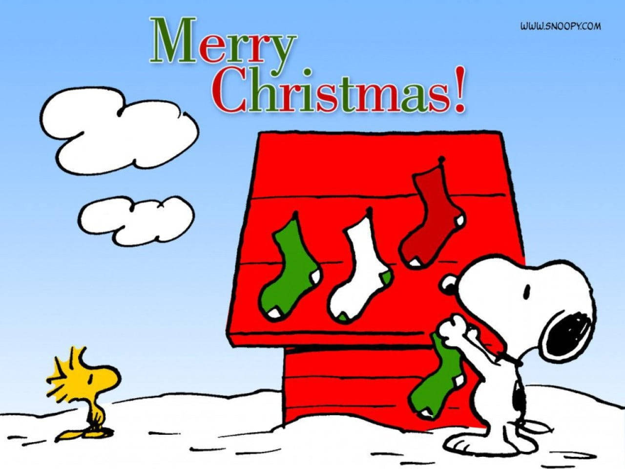 Snoopy julehus sokker Bakgrunner