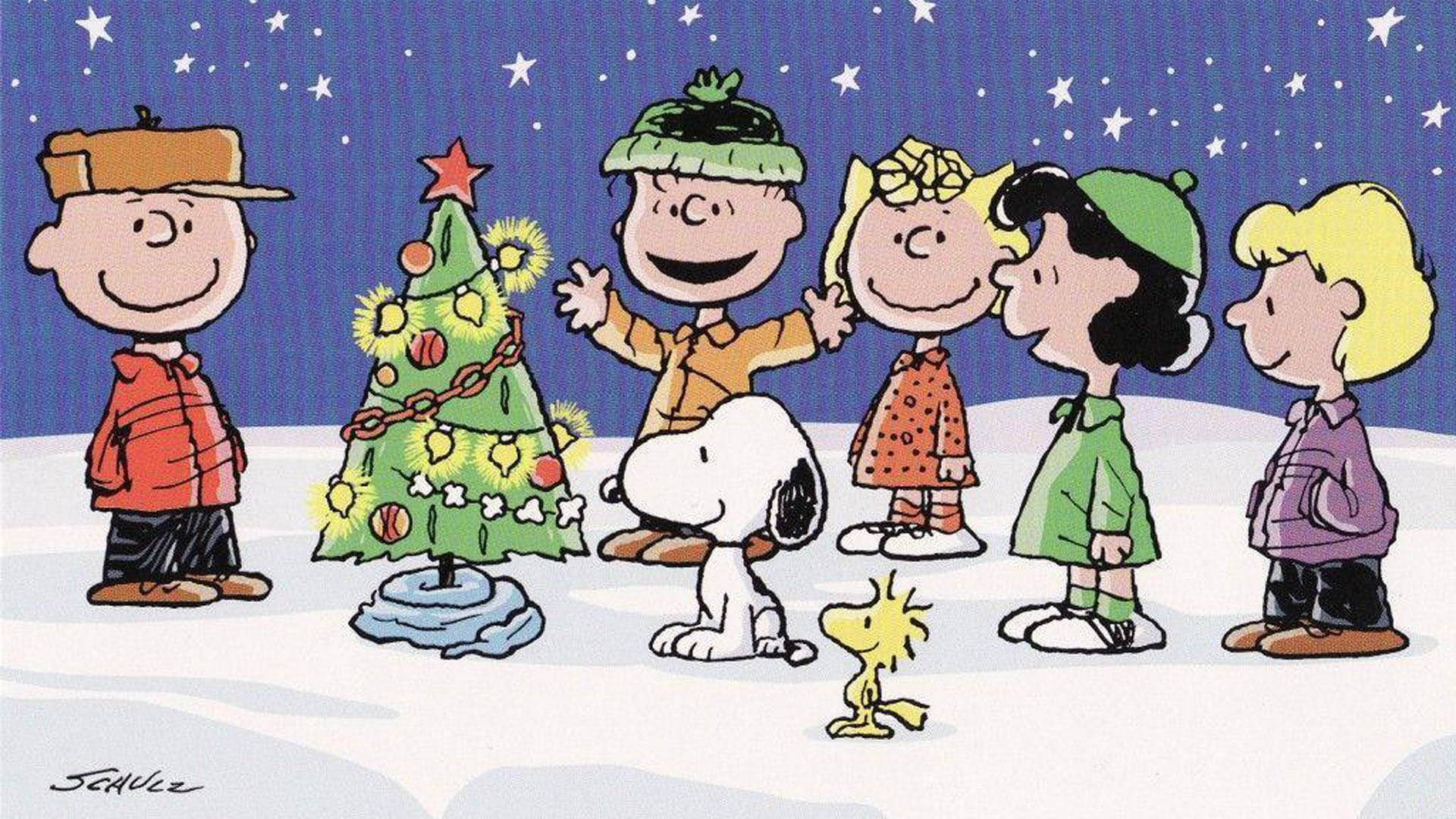 Snoopy Julepyntet Tre Bakgrunner