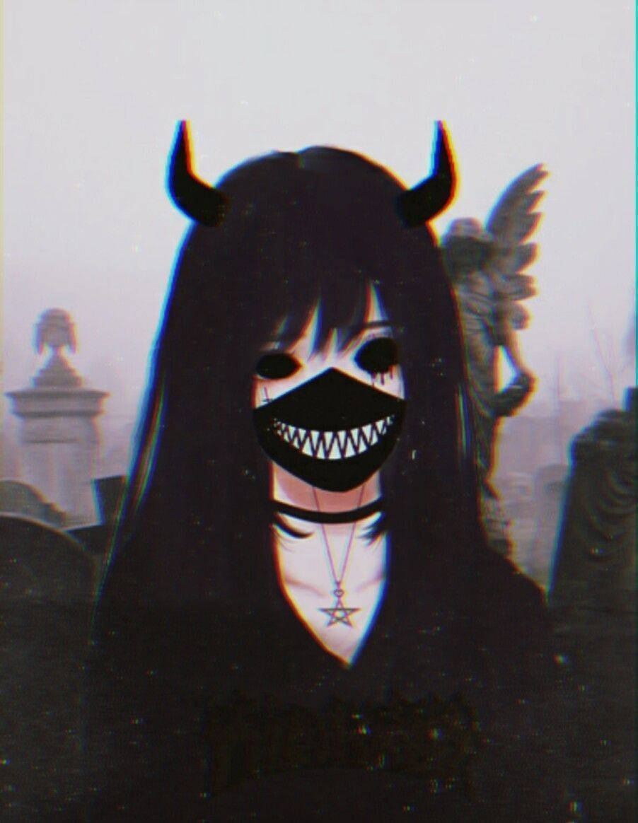 Søt Anime PFP Gotisk Jente Bakgrunner