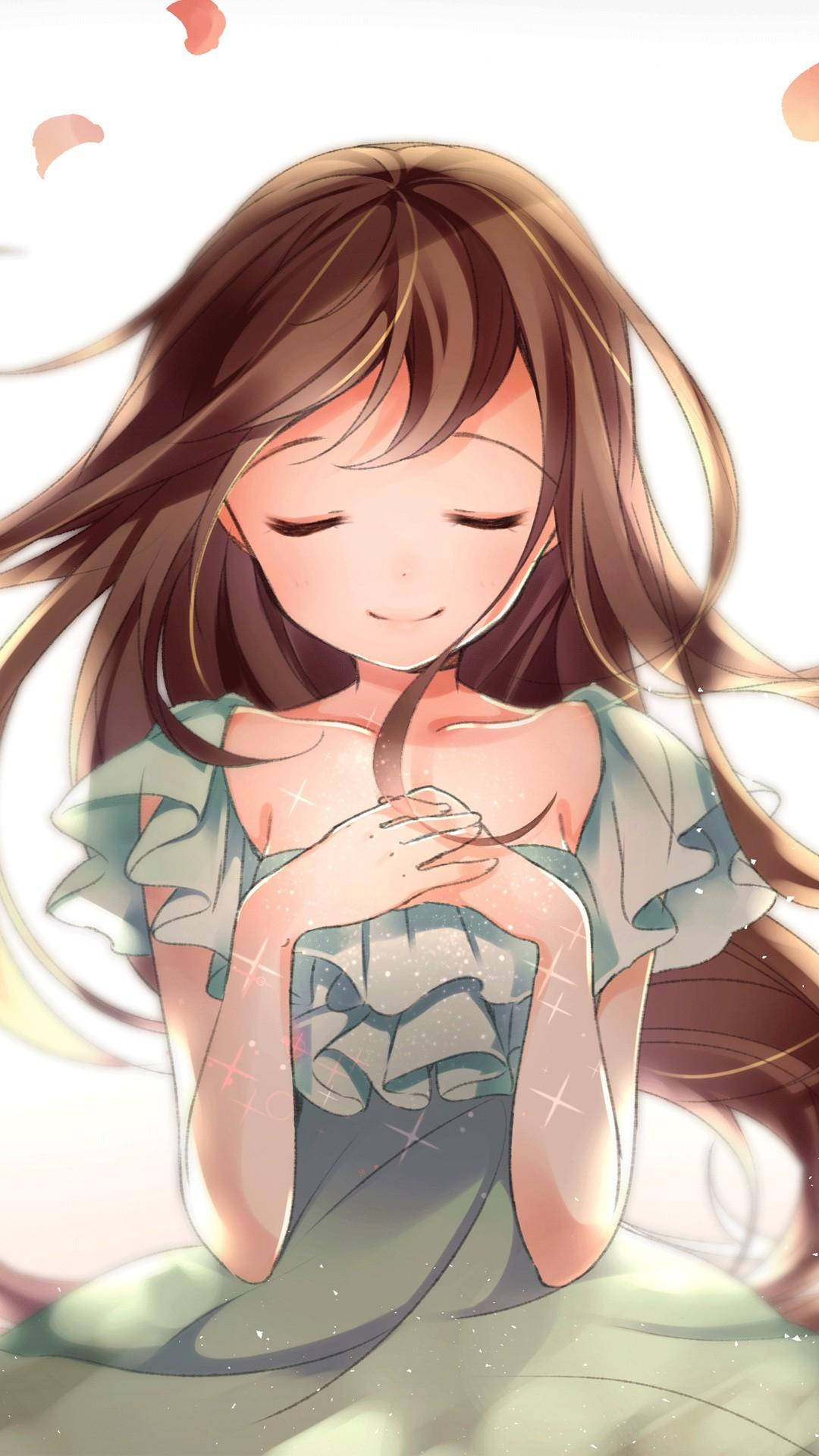 Søt Anime PFP Ønskende Jente Bakgrunner