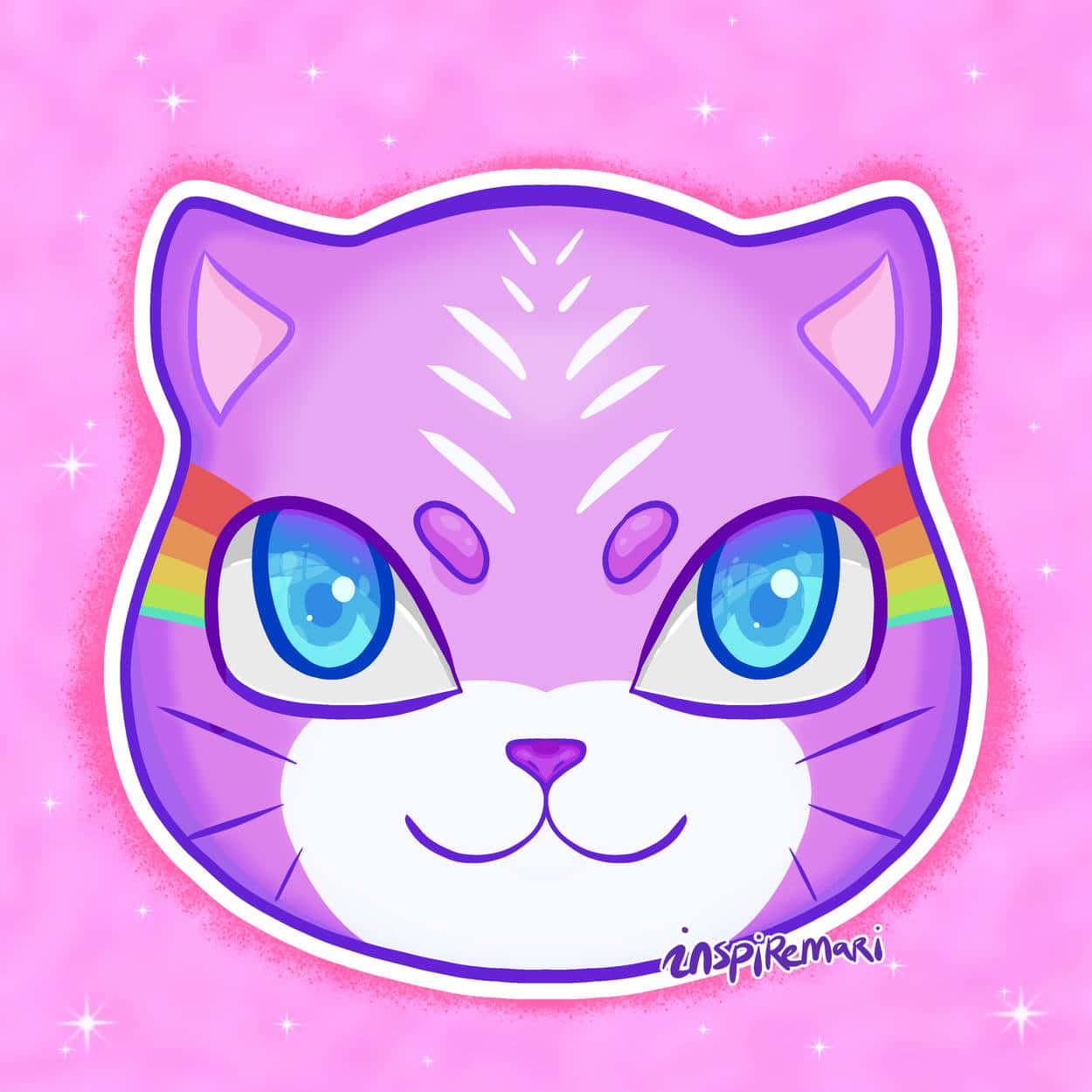 Søt animekatt som tar seg en lur Bakgrunner