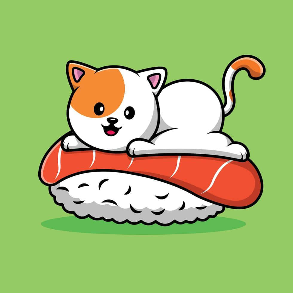 Søt animekatt som tar seg en lur Bakgrunner