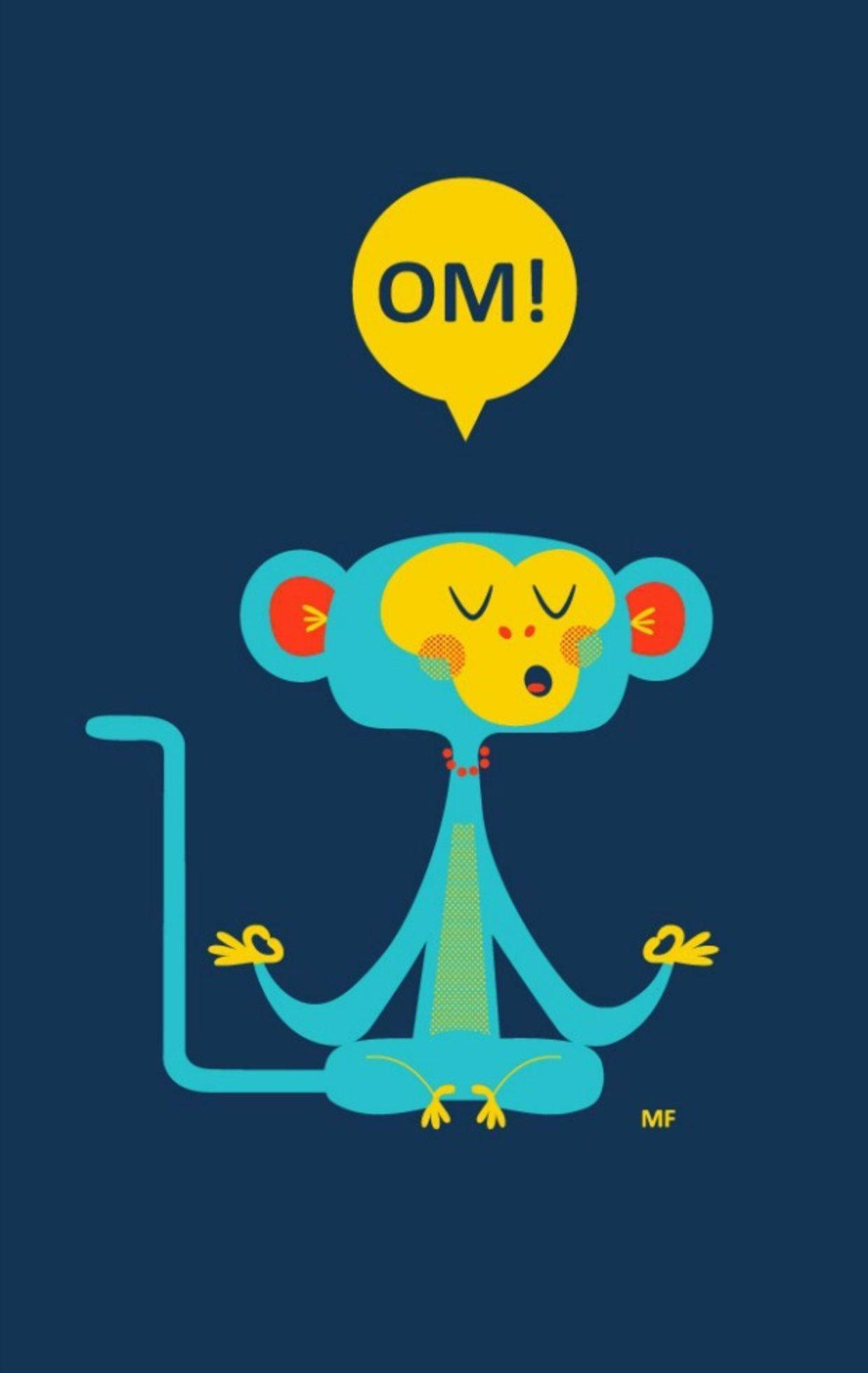 Søt ape i meditasjonsgrafikk Bakgrunner
