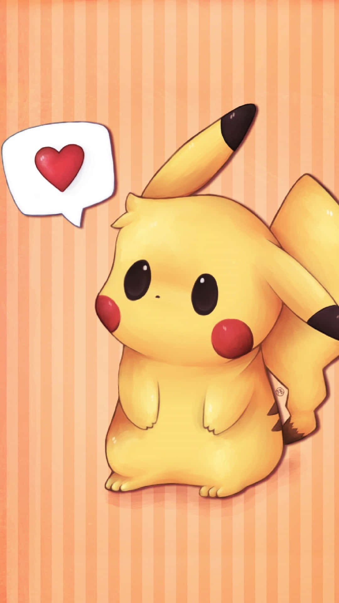 Søt baby-Pikachu oransje kunst Bakgrunner