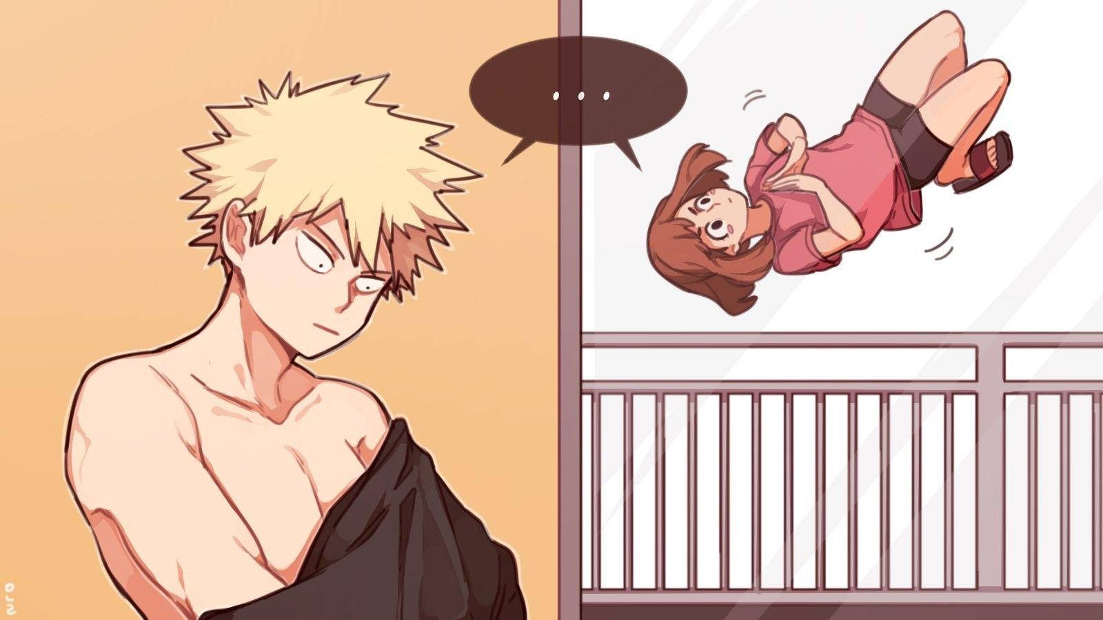 Søt Bakugo Ochako skifter Bakgrunner