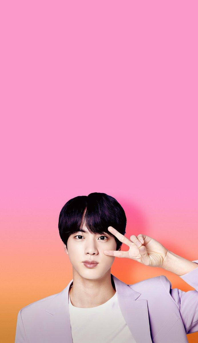 Søt BTS Jin rosa og oransje gradient Bakgrunner