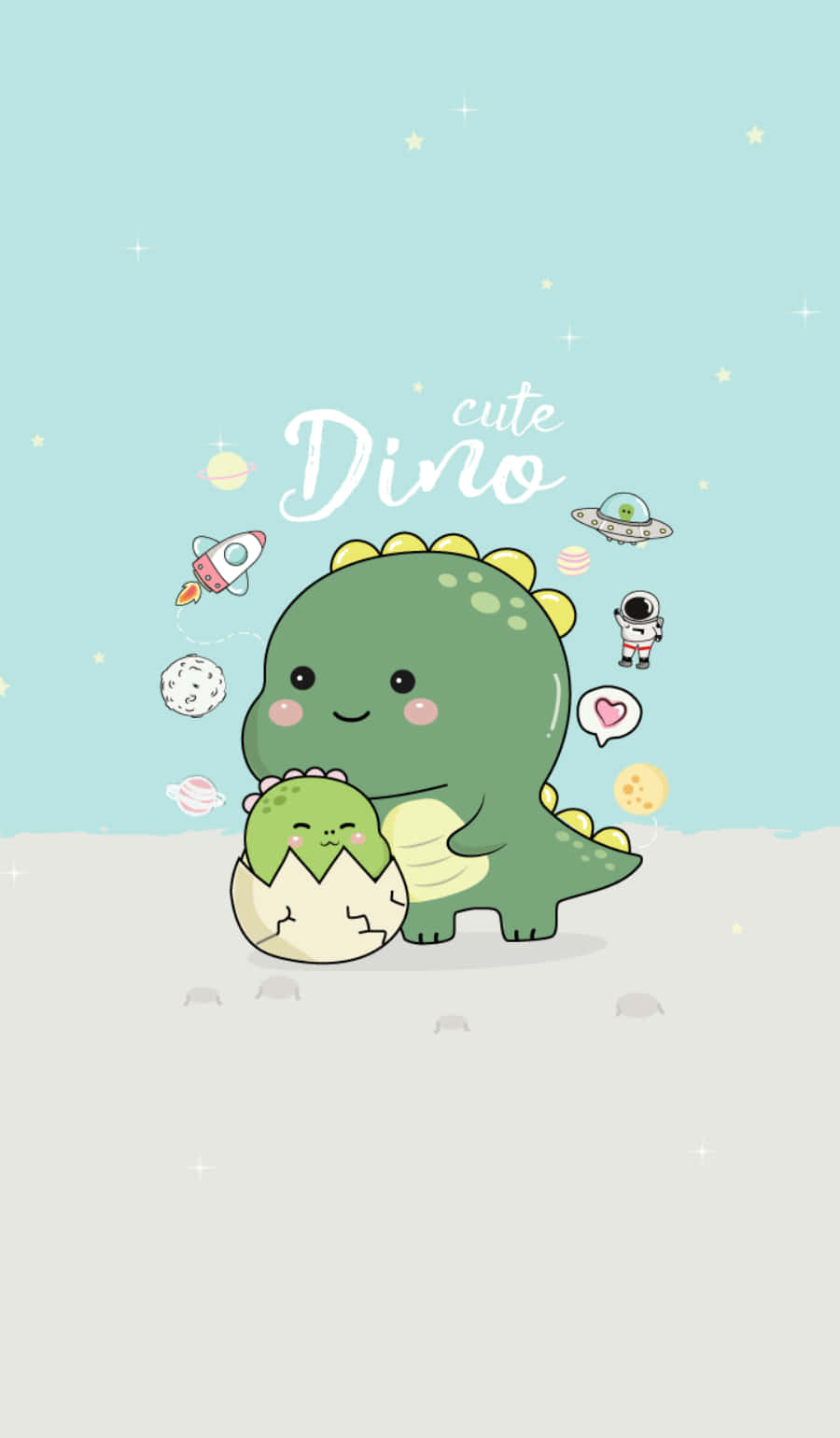 Søt Dino Romklistremerker Bilde Bakgrunner