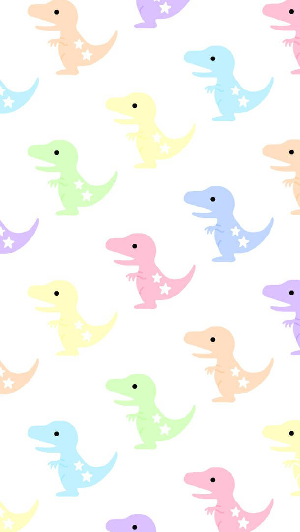 Søt dinosaur pastell-estetisk collage Bakgrunner