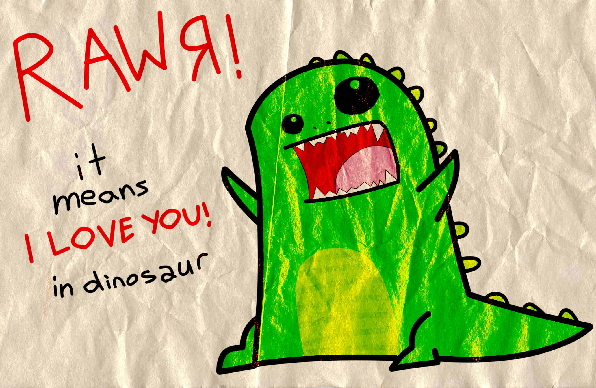 Søt dinosaur Rawr Jeg elsker deg Bakgrunner