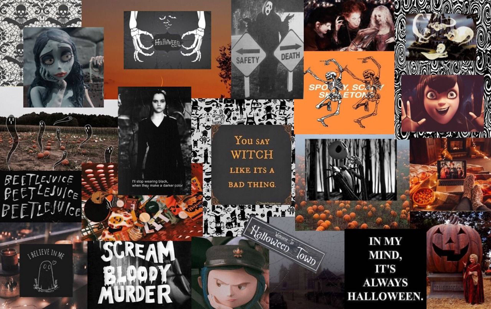 Søt estetisk Halloween-collasje Bakgrunner