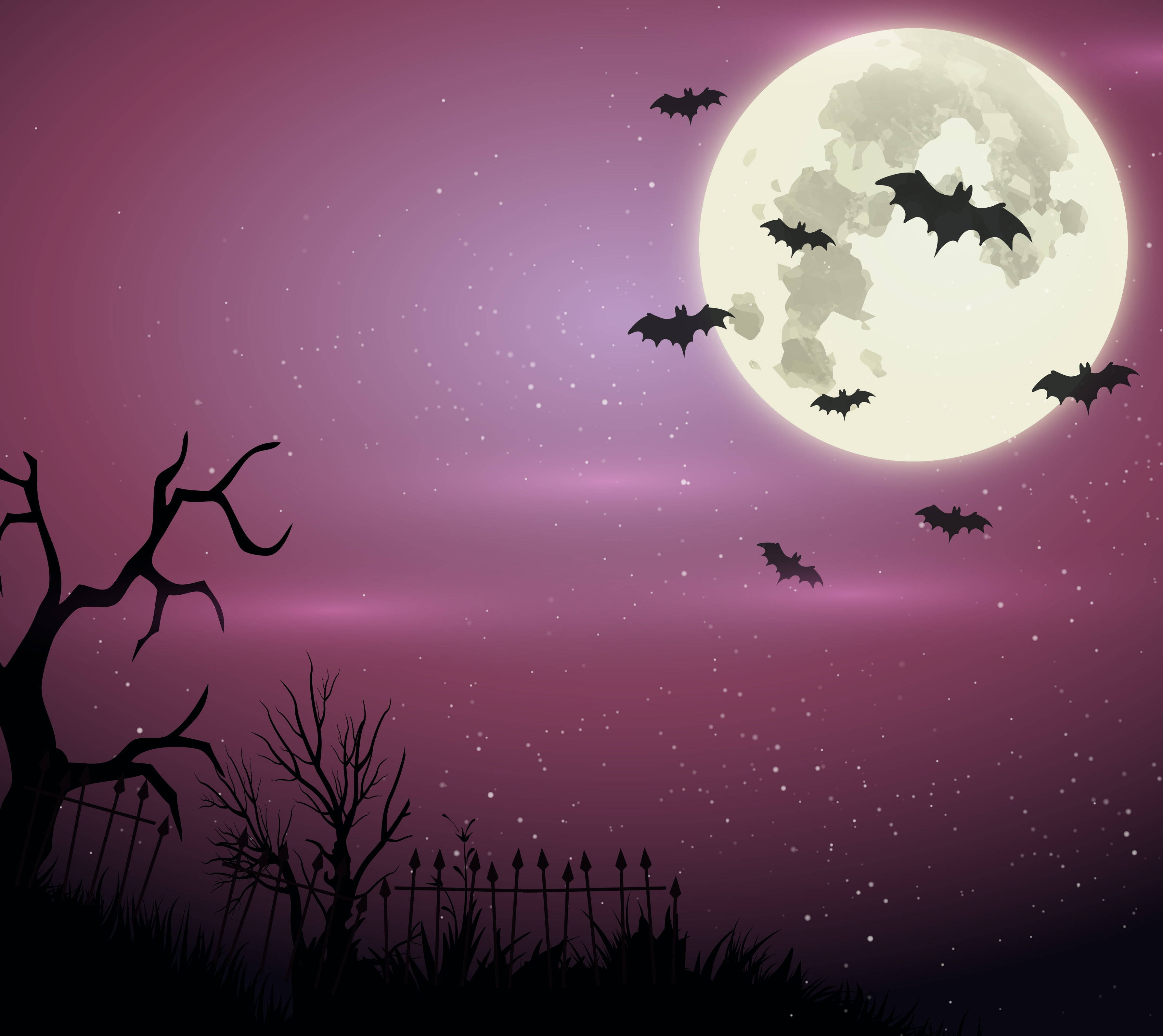 Søt estetisk lilla Halloween Bakgrunner