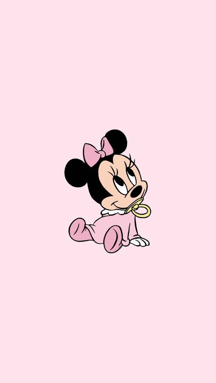 Søt estetisk tegneseriebaby Minnie Mus Bakgrunner