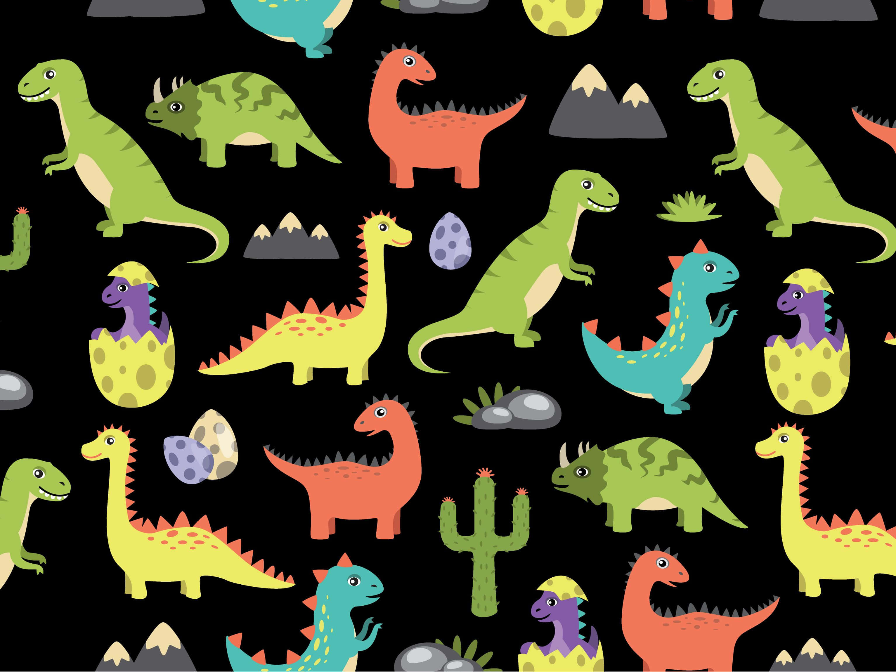 Søt grønn dinosaur som utforsker den frodige skogen Bakgrunner