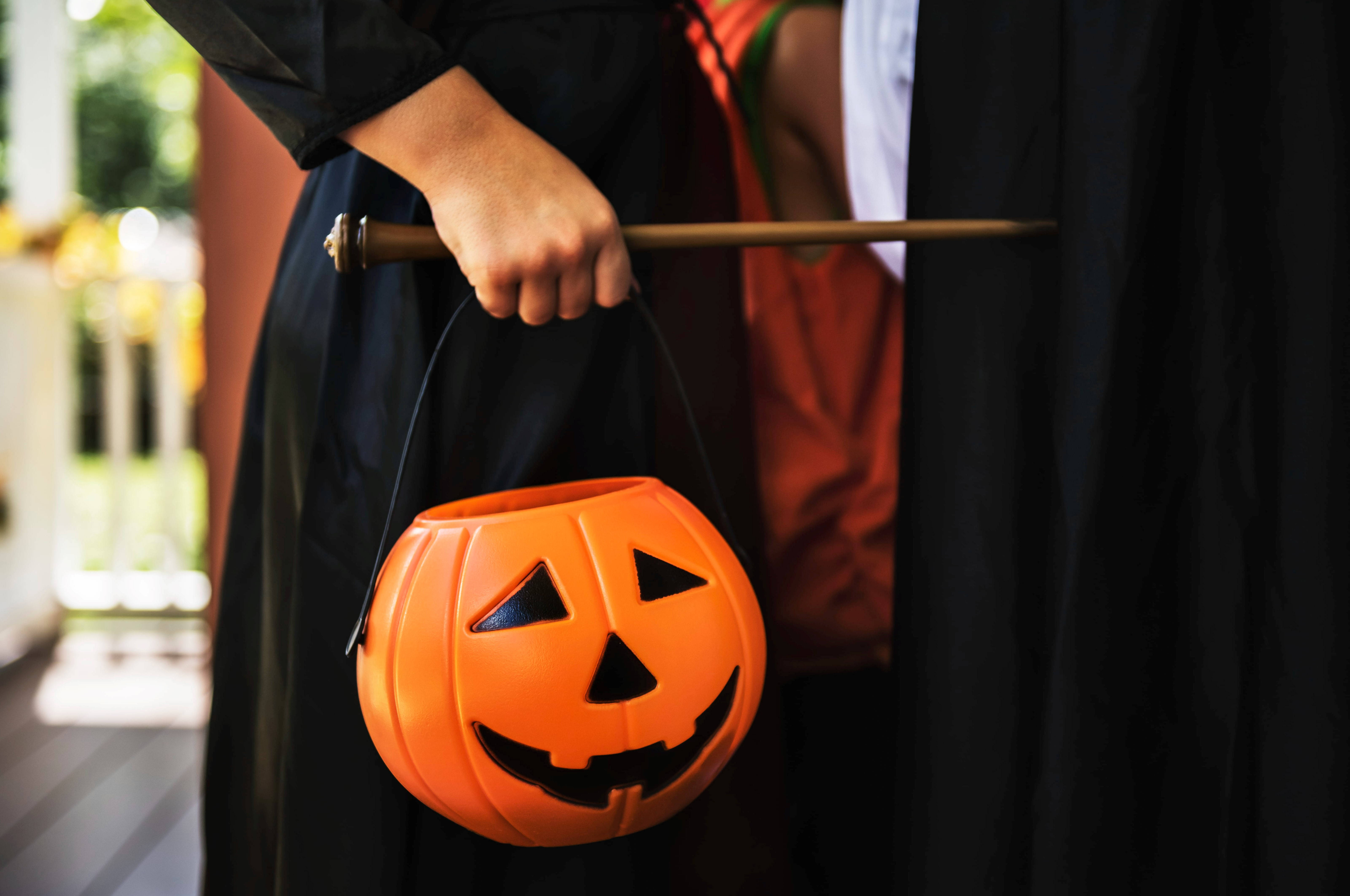 Søt Halloween-gresskarkurv Bakgrunner
