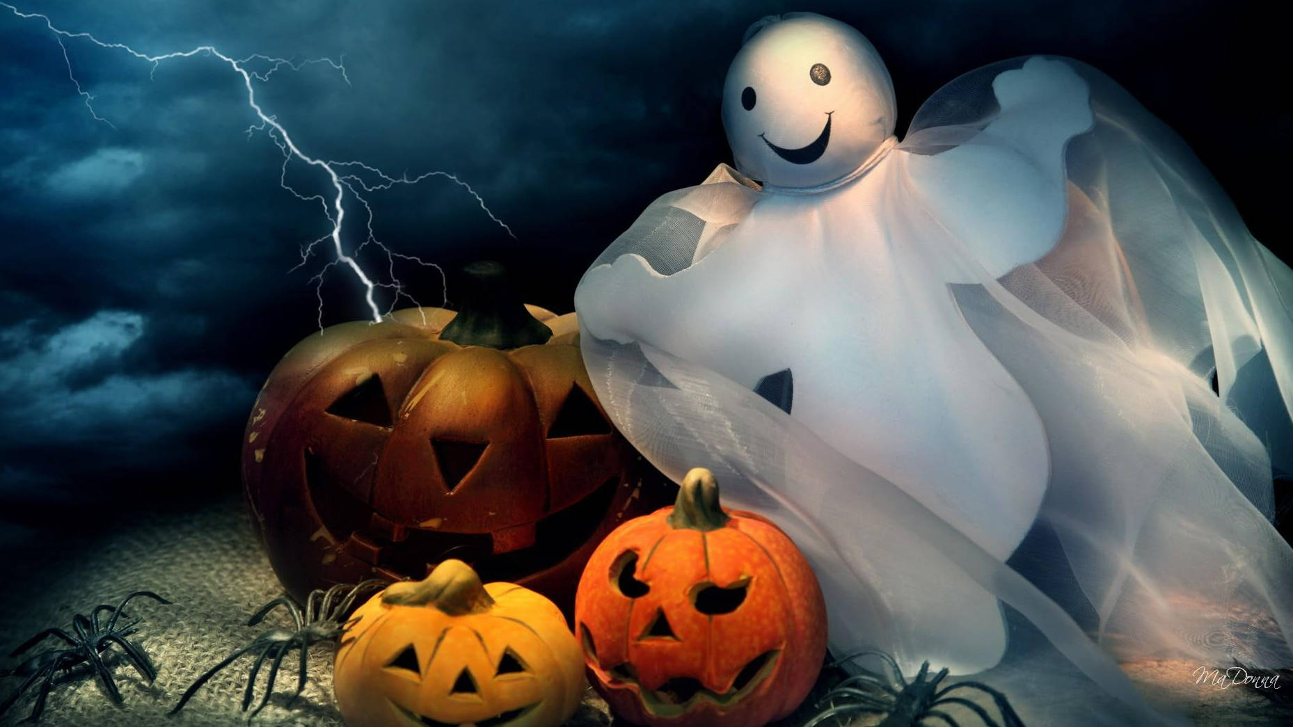 Søt Halloween Hvit Spøkelse Bakgrunner