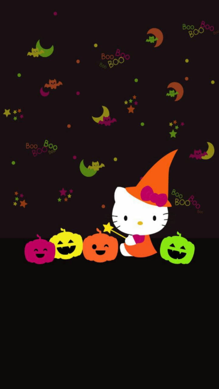 Søt Halloween Svart Hello Kitty Bakgrunner