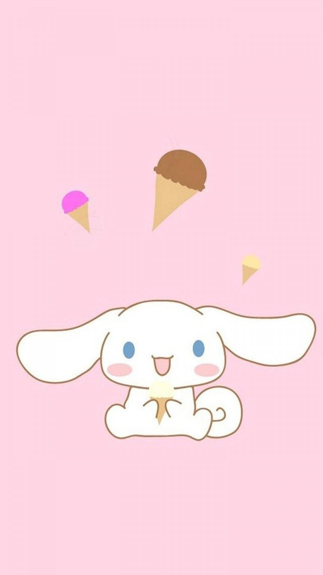 Søt HD Cinnamoroll som spiser iskrem Bakgrunner