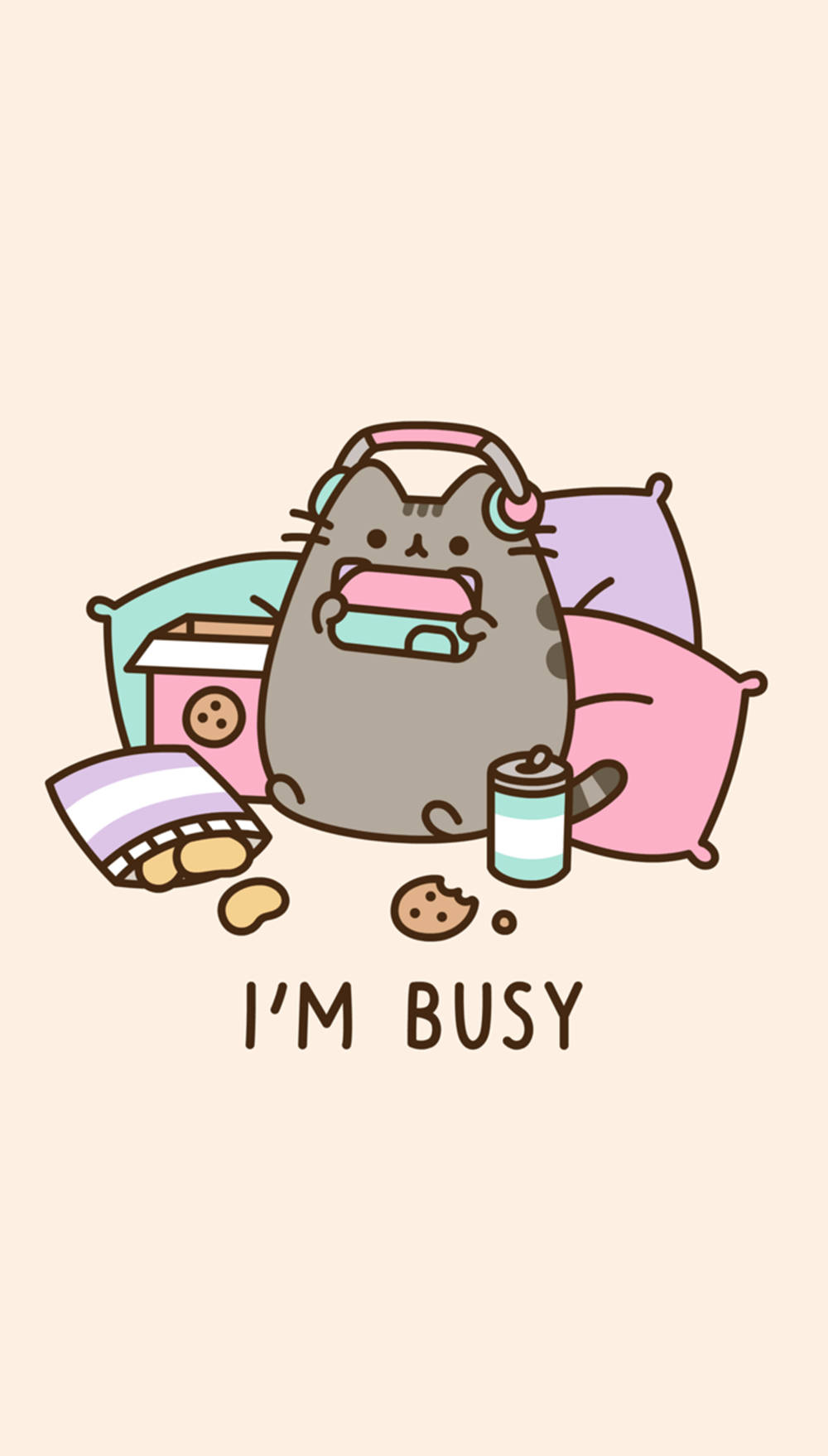 Søt Kawaii-estetisk Pusheen-katt Bakgrunner