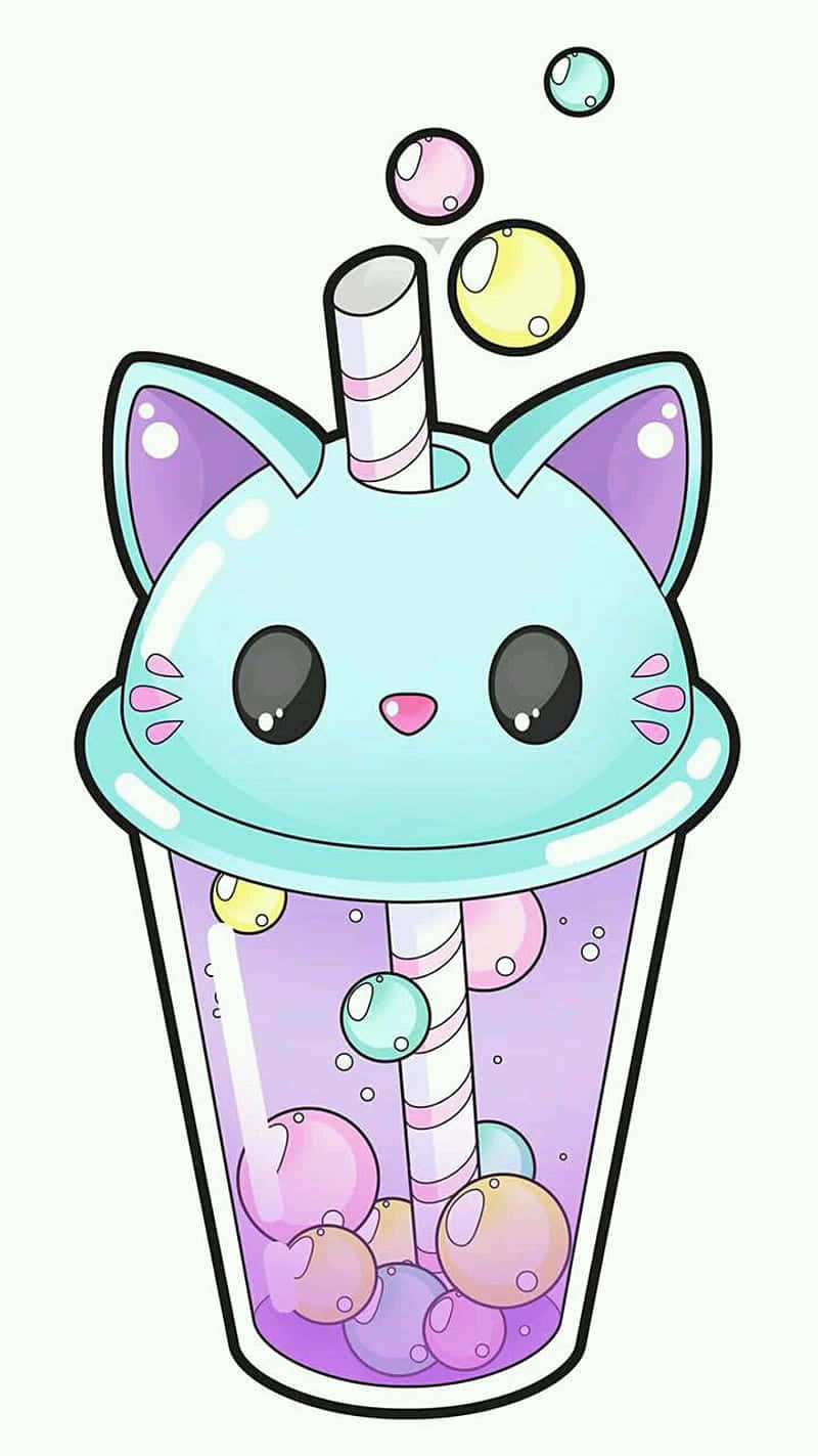Søt Kawaii Kattetumbler Bakgrunner