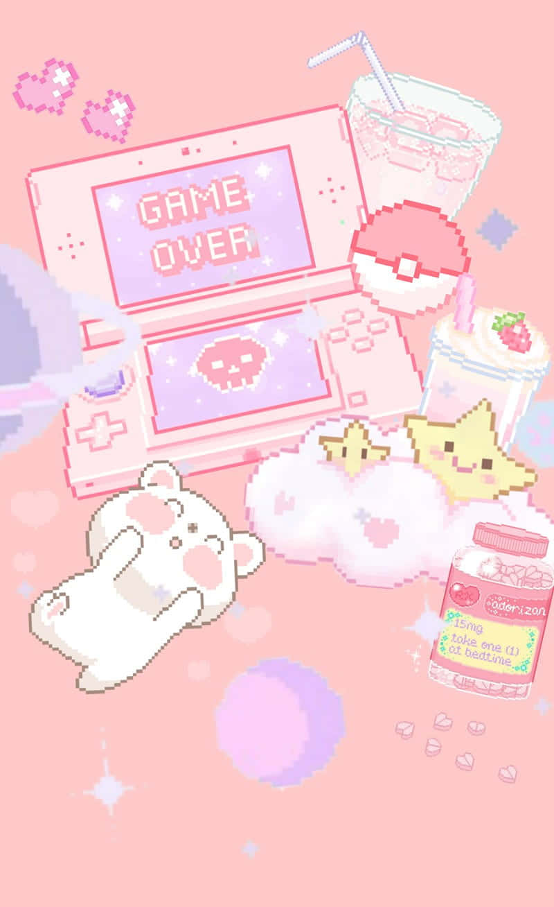 Søt Kawaii Pixel Art Bakgrunner