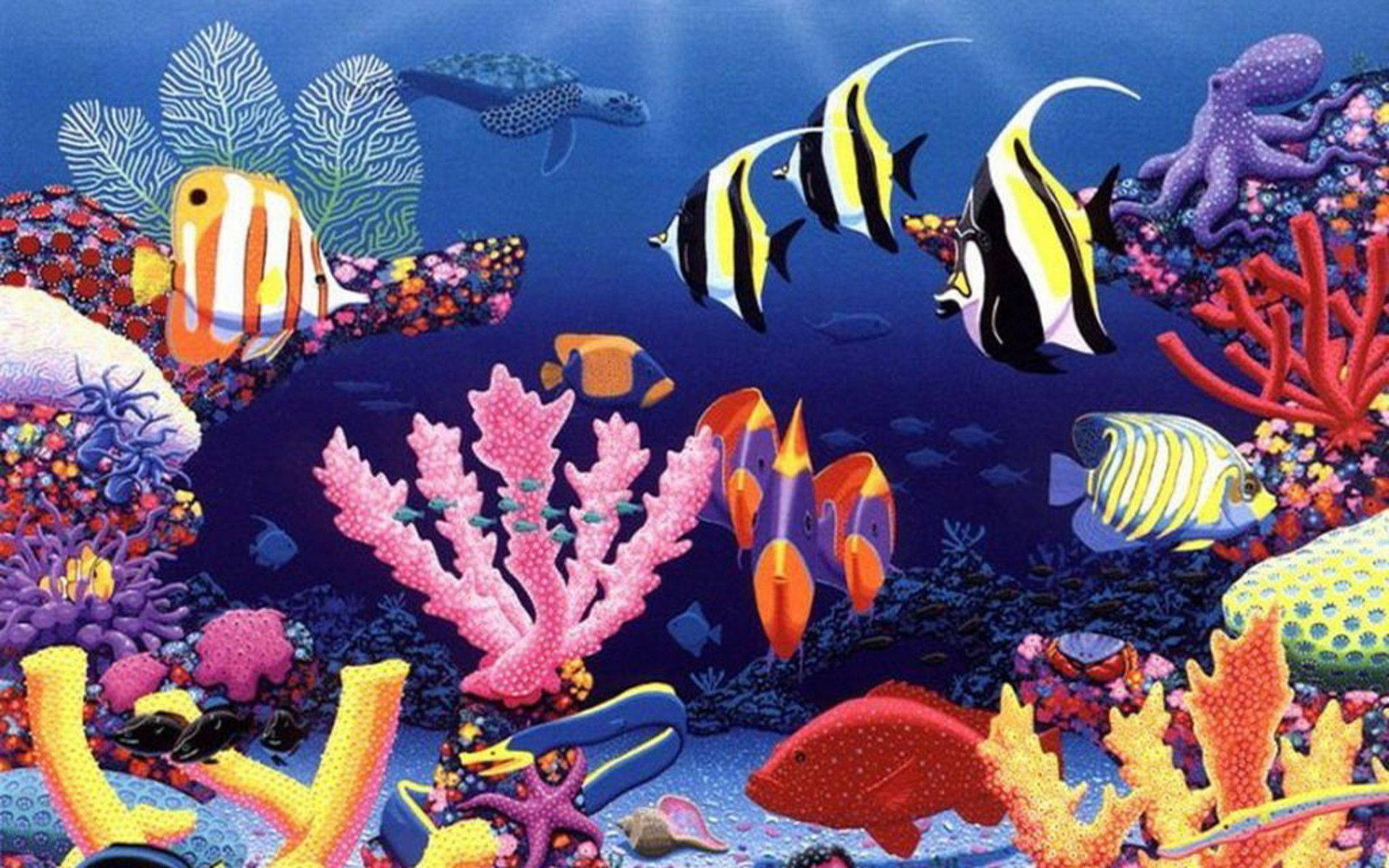 Søt kul fiskekunst Bakgrunner