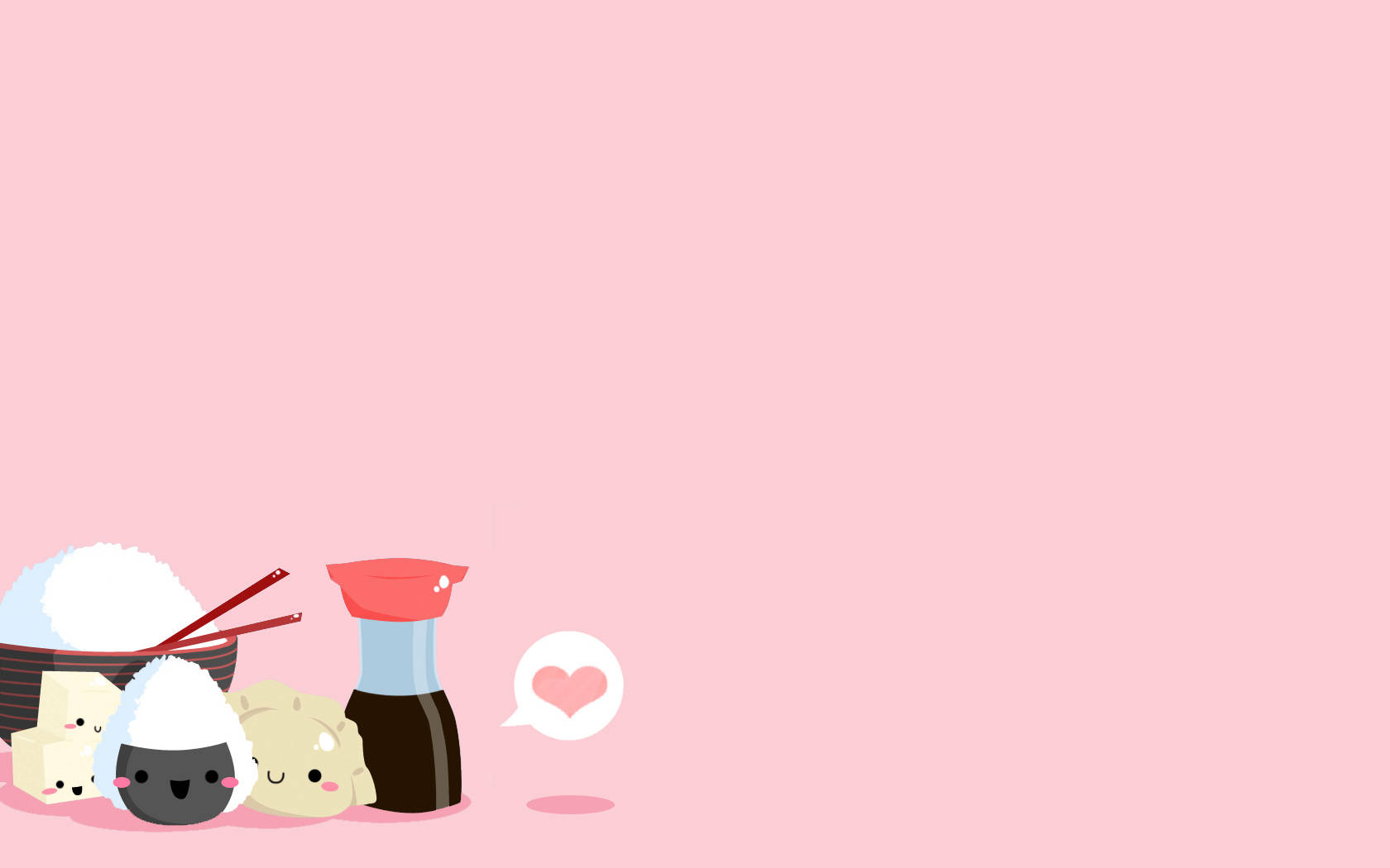 Søt mat og krydder på kawaii rosa bakgrunn Bakgrunner