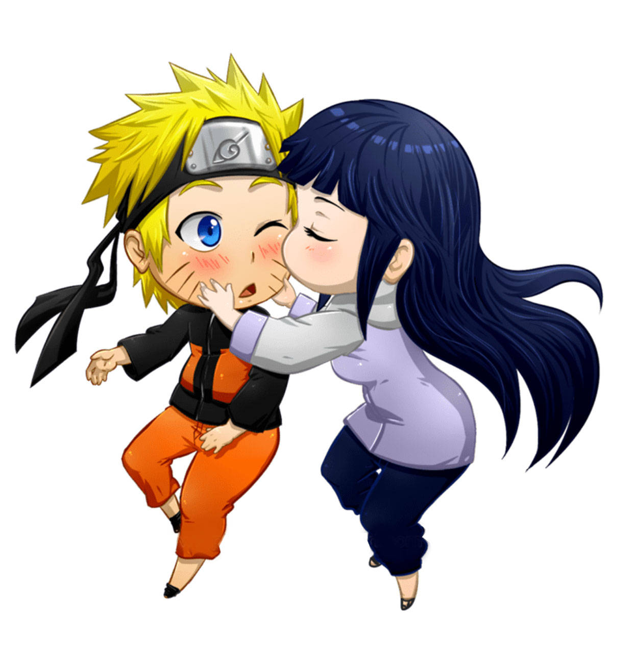 Søt Naruto Chibi Kyss Bakgrunner