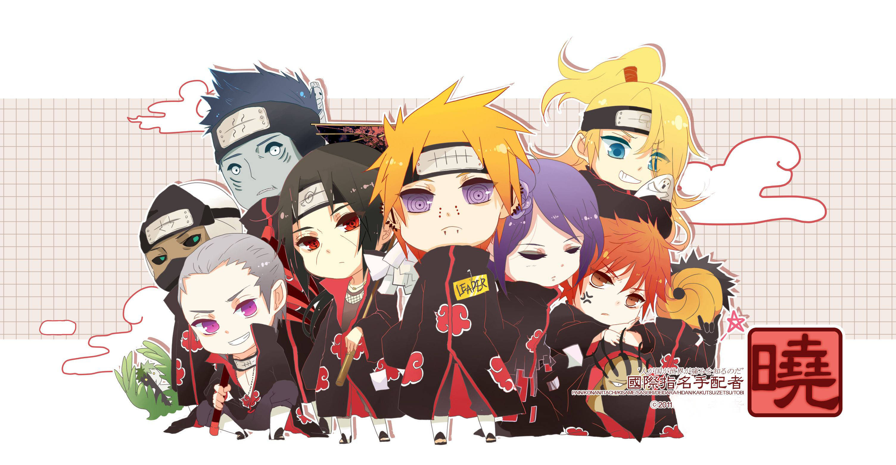 Søt Naruto Chibi Akatsuki Bakgrunner