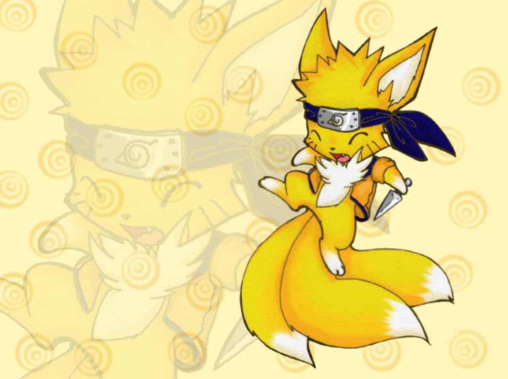 Søt Naruto Chibi Kyuubi Bakgrunner