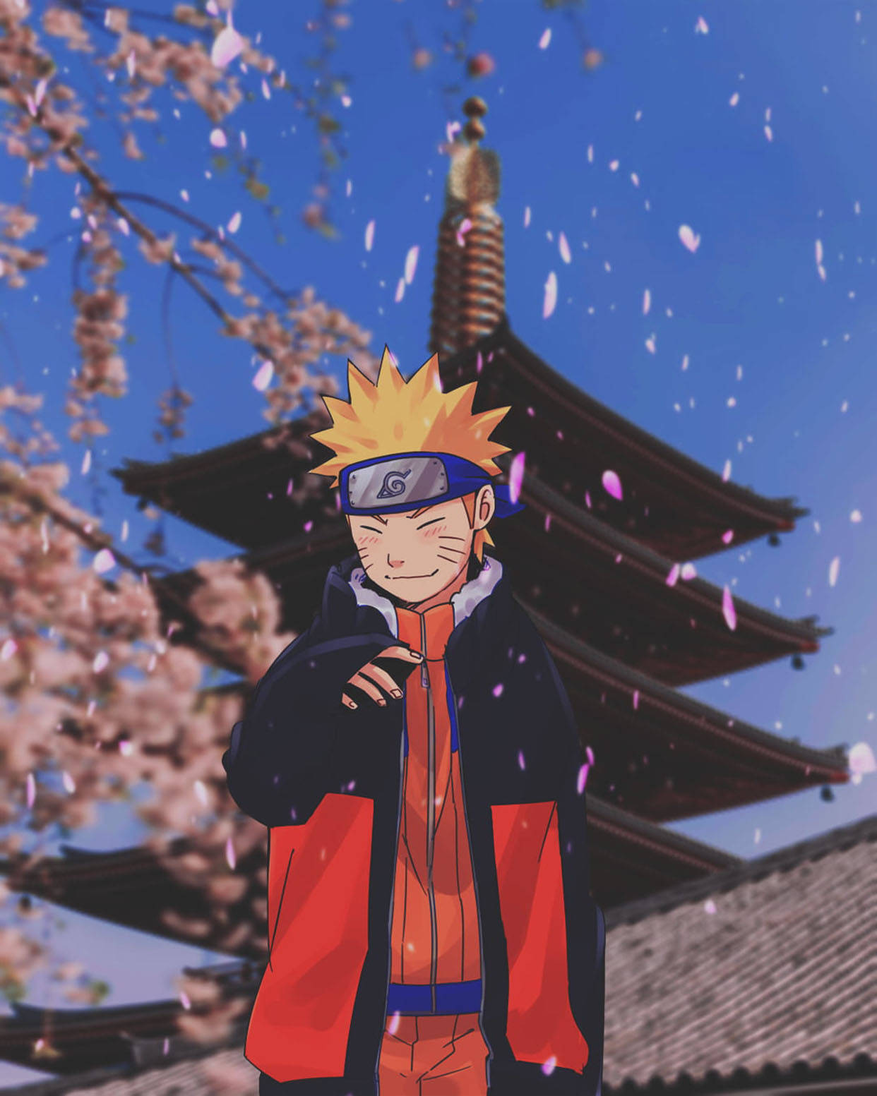 Søt Naruto japansk tempel Bakgrunner