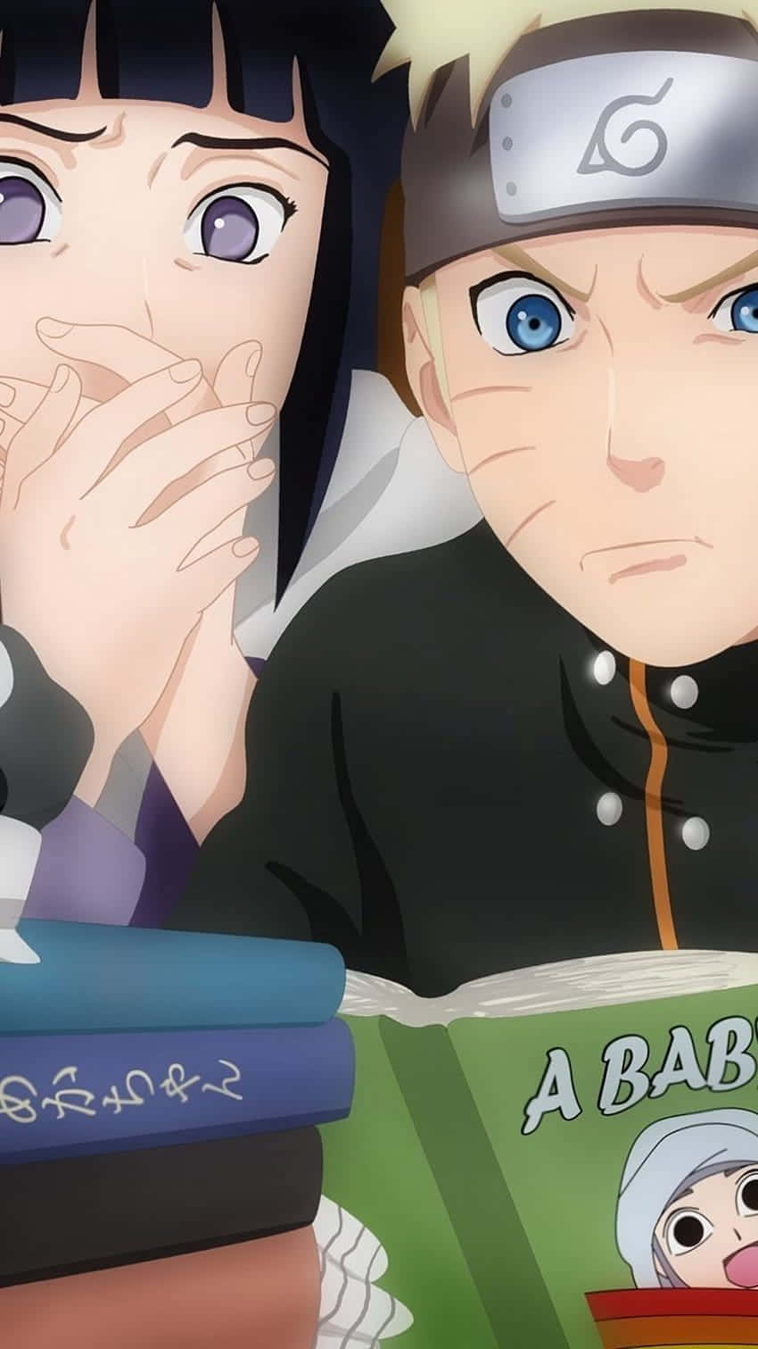 Søt Naruto og Hinata som leser en bok Bakgrunner