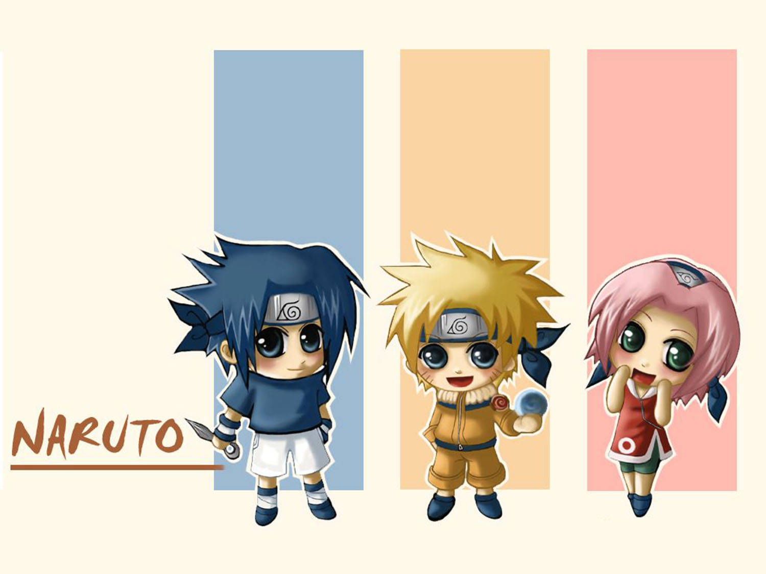 Søt Naruto Stripet Design Bakgrunner