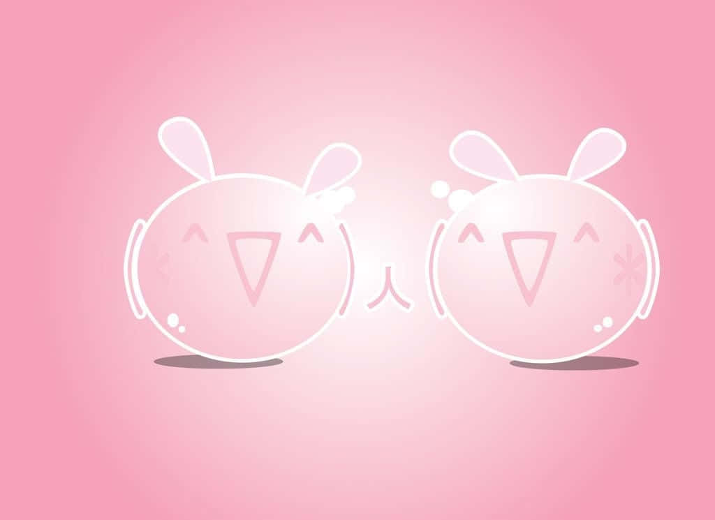 Søt og bedårende rosa Kawaii-bakgrunn Bakgrunner