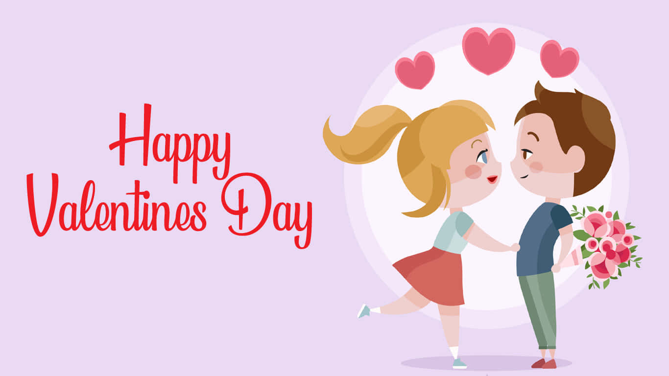 Søt og glad Valentinsdag vektorkarikatur Bakgrunner